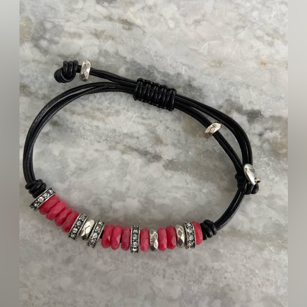Upcycled preowned Fossil bracelet slide cord
